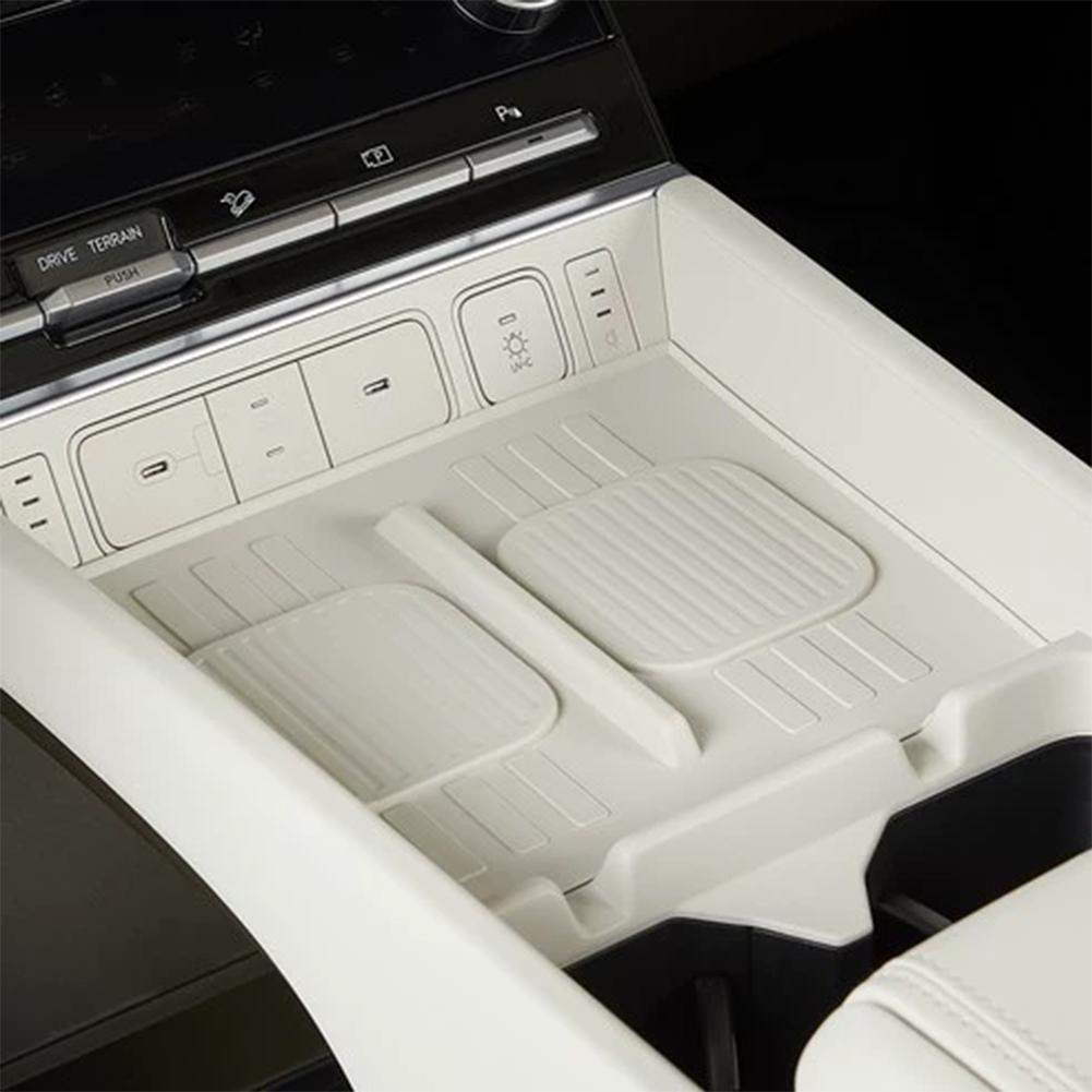 For Hyundai Santa Fe 2024 Center Console Armrest Pad Wireless Charging Non-Slip Silicone Mat Car Accessories